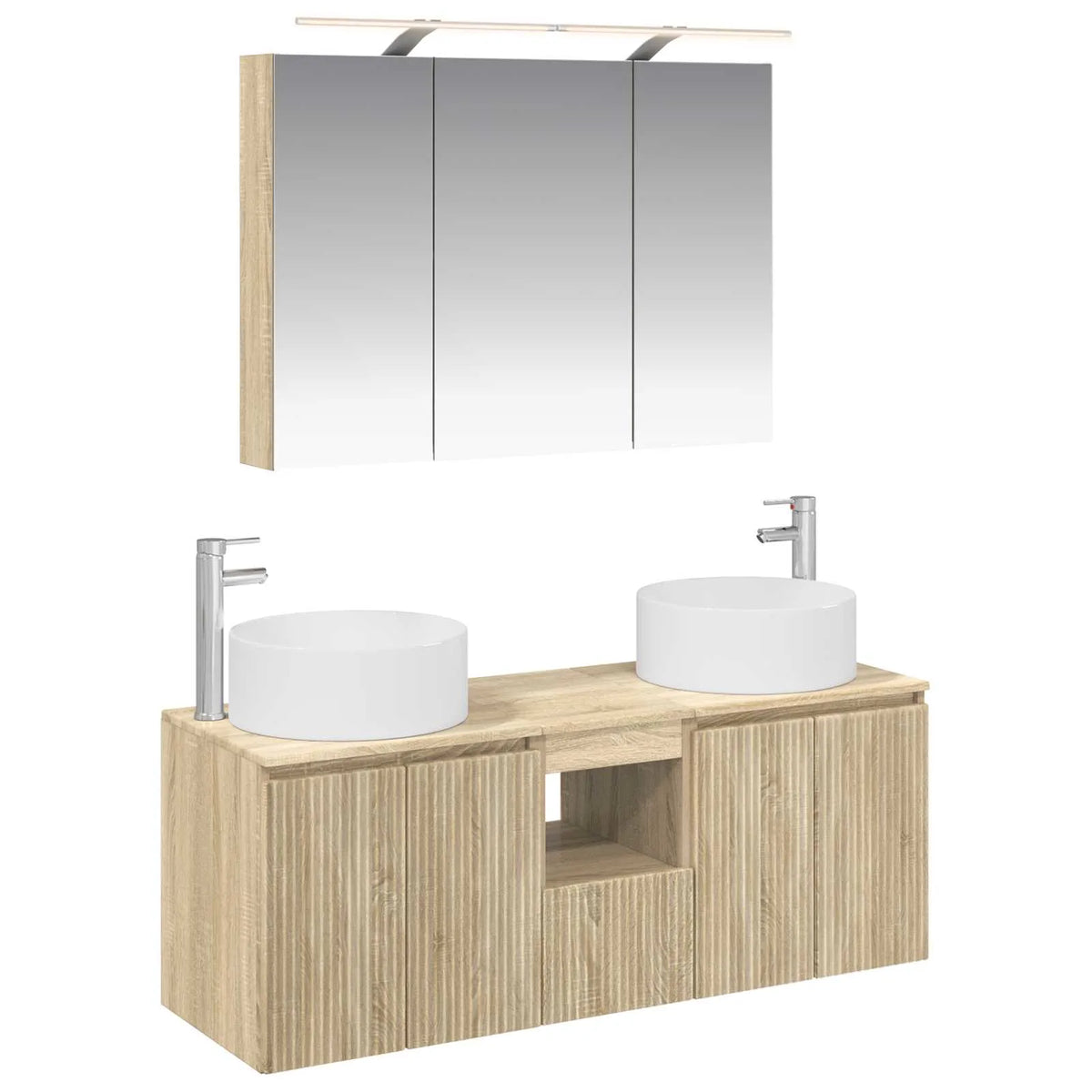 vidaXL Badeværelsesskabsæt 4 pcs Sonoma-eg 100 x 14,5 x 70 cm