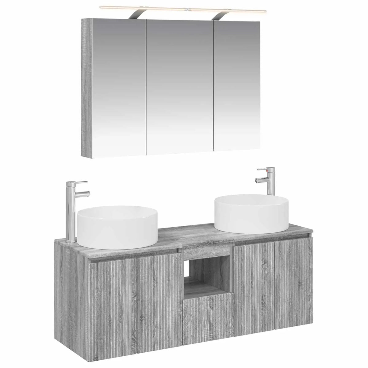 vidaXL Badeværelsesskabsæt 4 pcs Grå Sonoma 100 x 14,5 x 70 cm