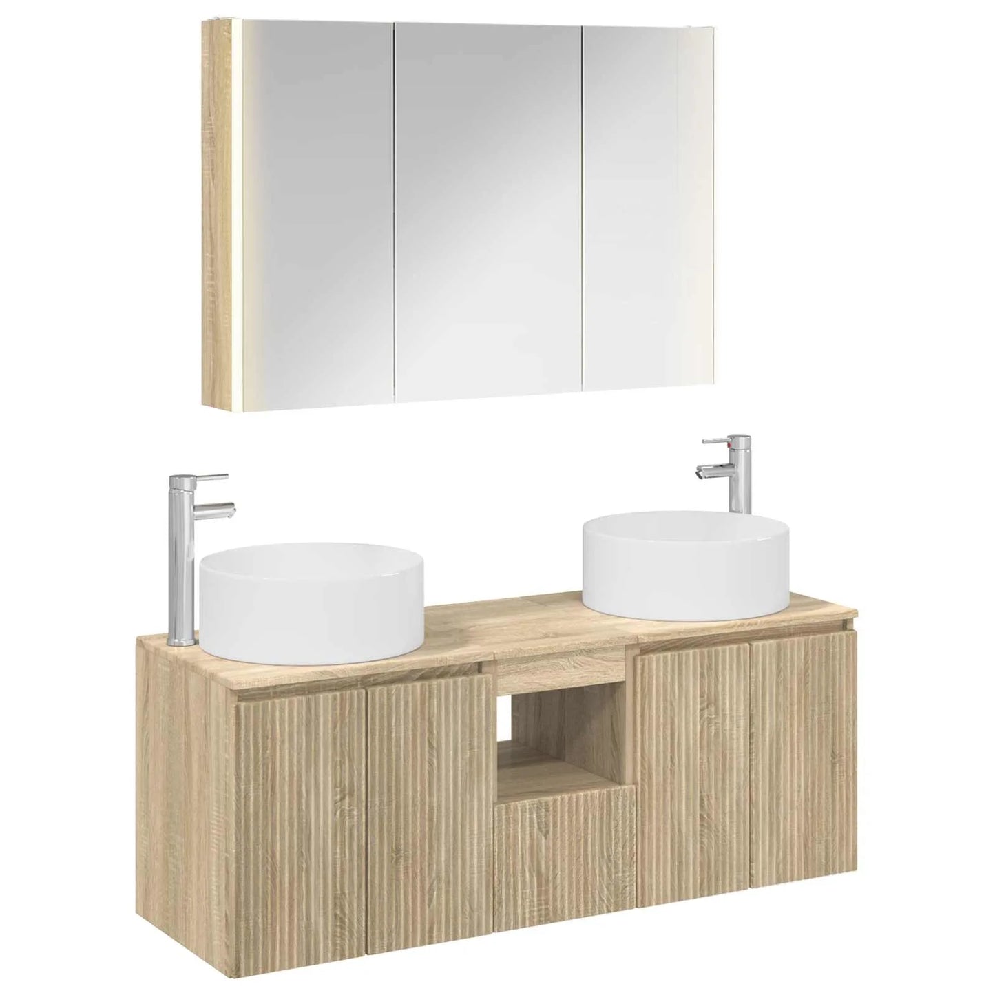 vidaXL Badeværelsesskabsæt 4 pcs Sonoma-eg 103,5 x 15,5 x 70 cm