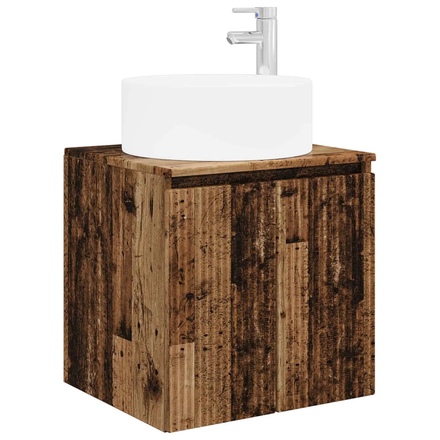 vidaXL Badeværelsesskabsæt 4 pcs Gammelt træ 103,5 x 15,5 x 70 cm