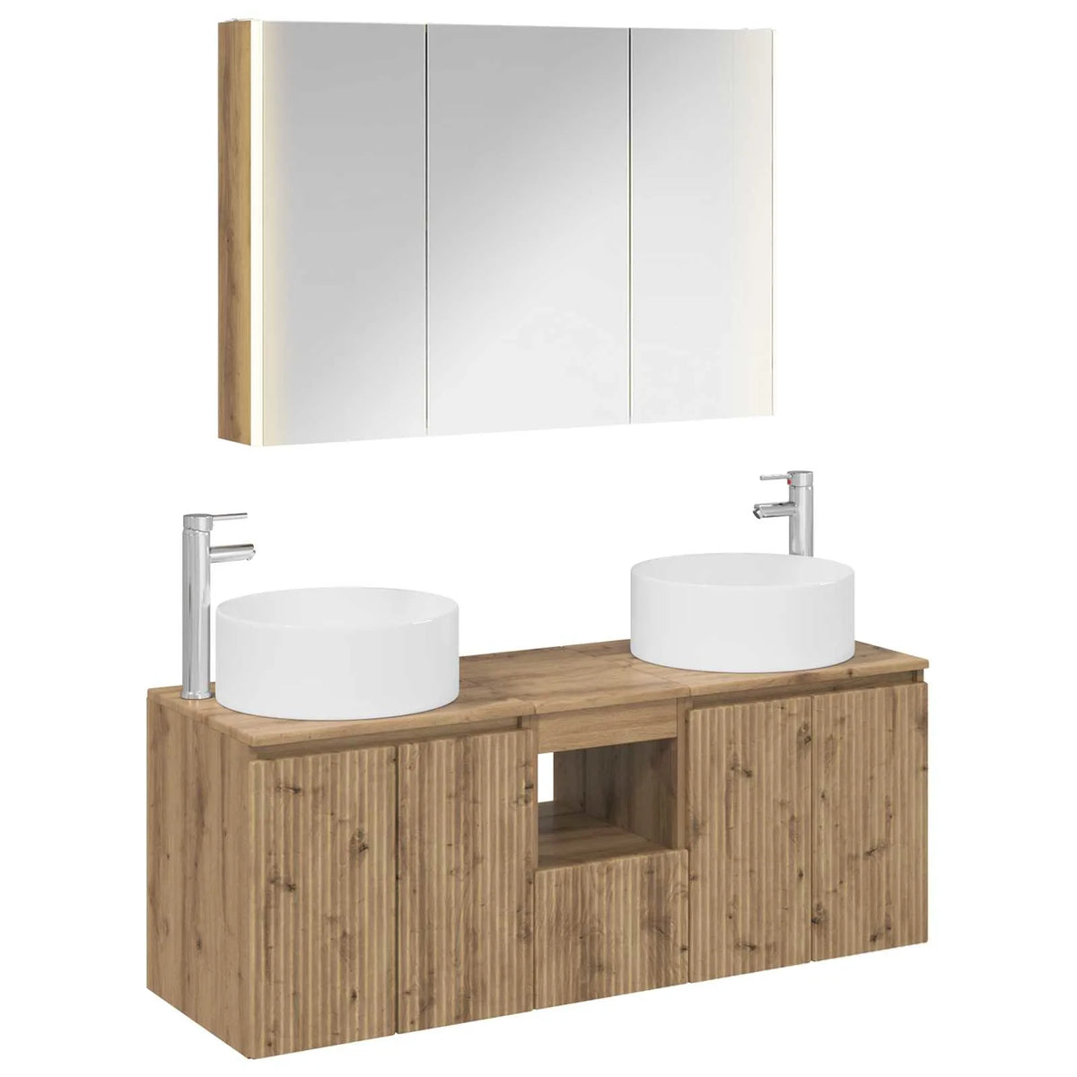 vidaXL Badeværelsesskabsæt 4 pcs Artisan-eg 103,5 x 15,5 x 70 cm