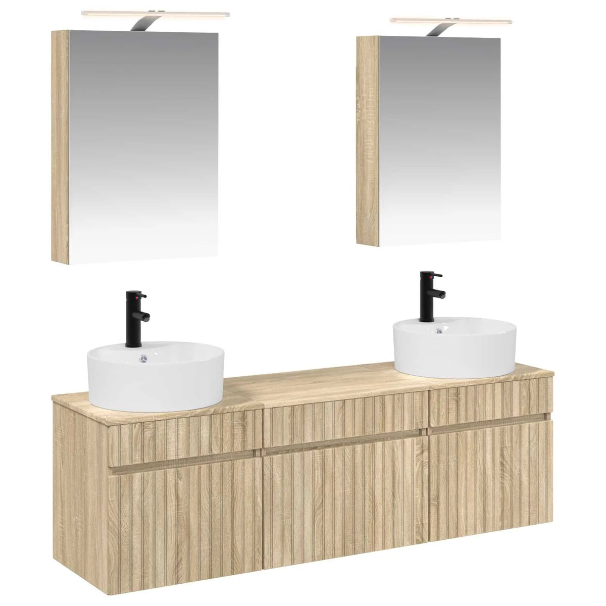 vidaXL Badeværelsesskabsæt 5 pcs Sonoma-eg 50 x 14,5 x 70 cm