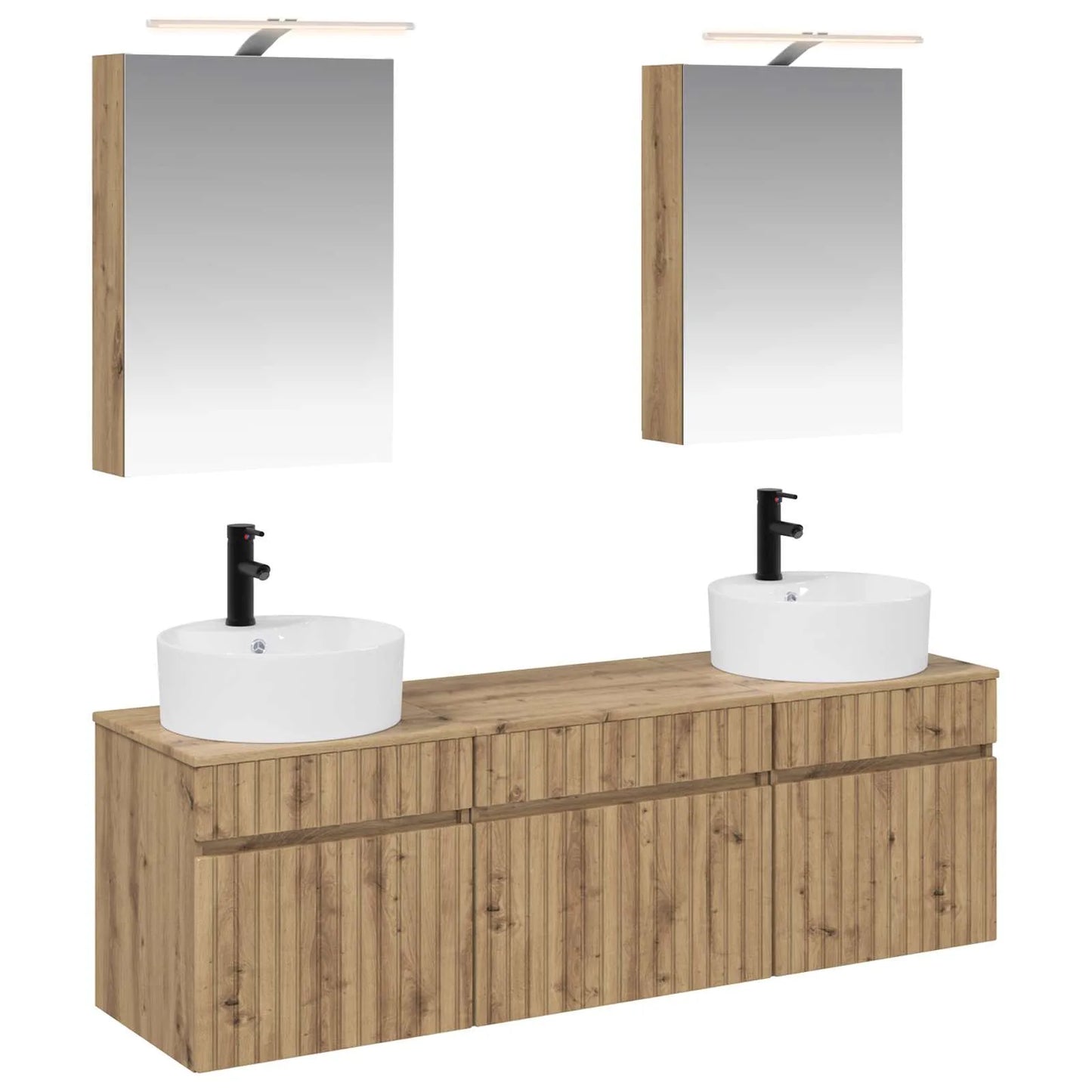vidaXL Badeværelsesskabsæt 5 pcs Artisan-eg 50 x 14,5 x 70 cm
