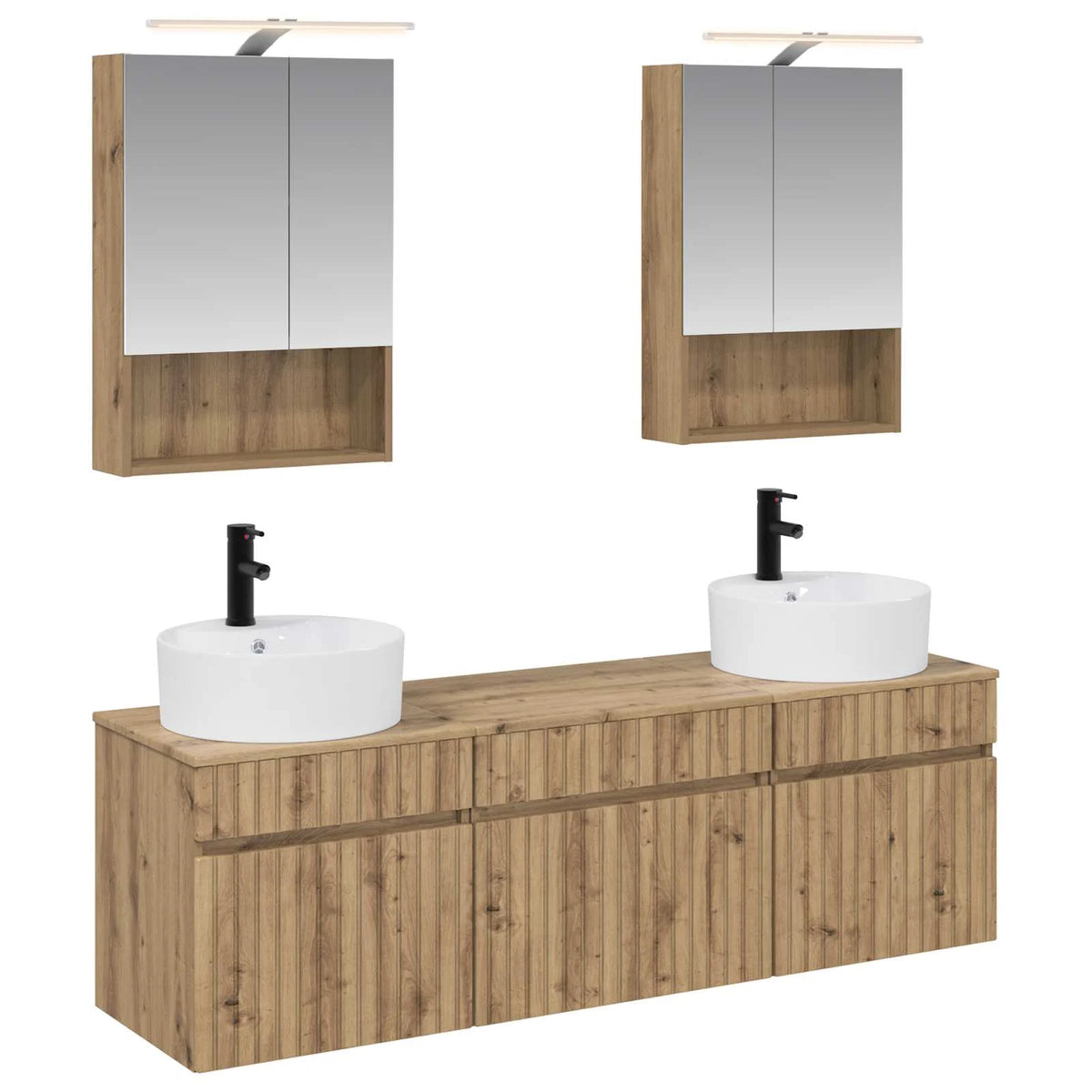 vidaXL Badeværelsesskabsæt 5 pcs Artisan-eg 50 x 14,5 x 70 cm
