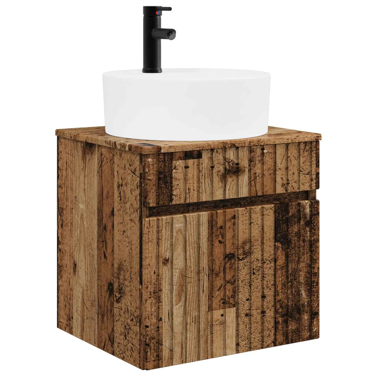 vidaXL Badeværelsesskabsæt 5 pcs Gammelt træ 53 x 15,5 x 70 cm