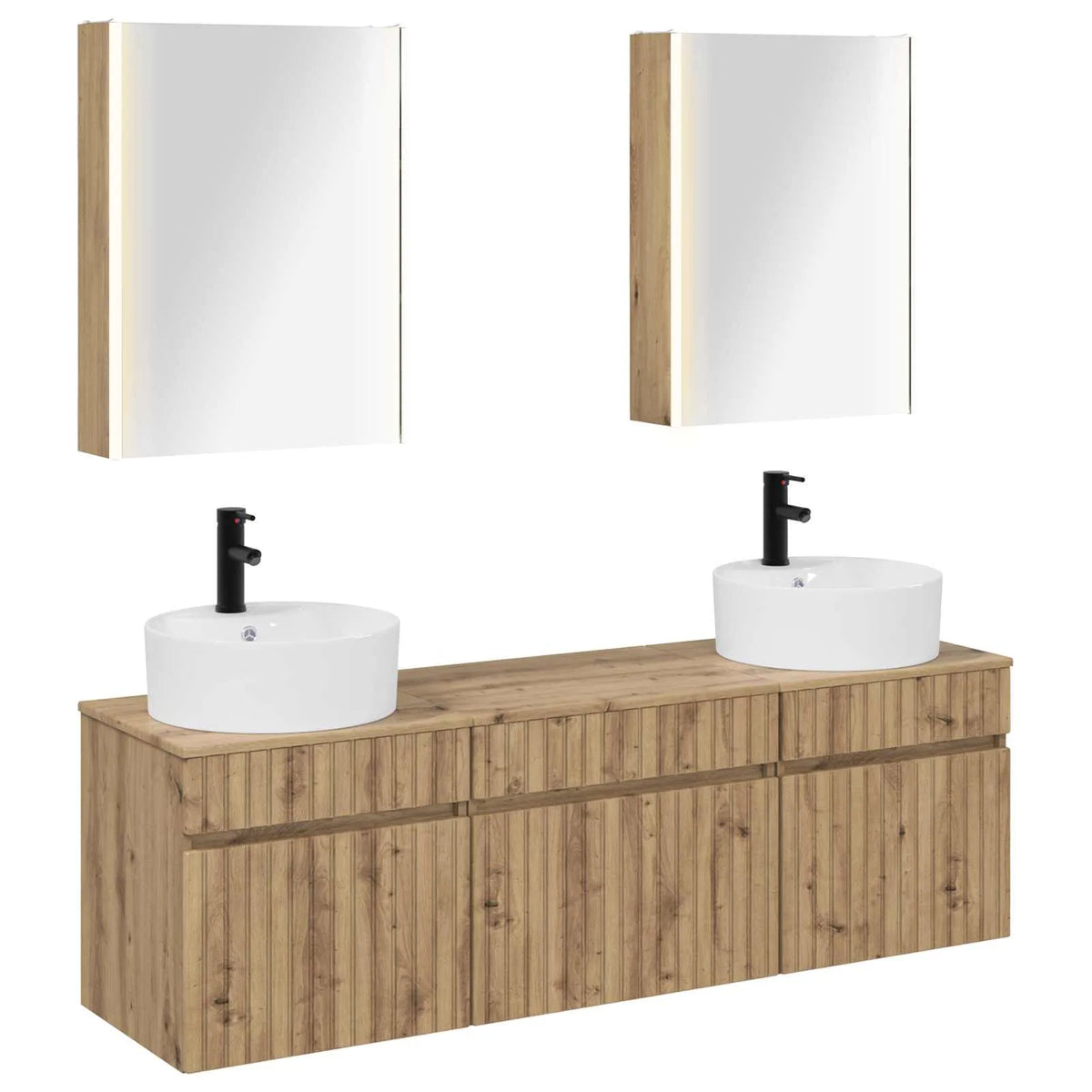 vidaXL Badeværelsesskabsæt 5 pcs Artisan-eg 53 x 15,5 x 70 cm