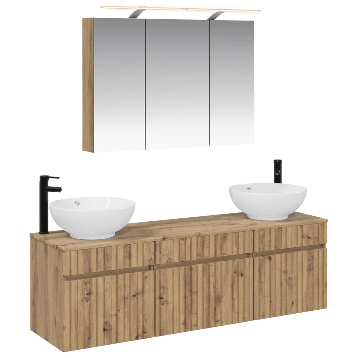 vidaXL Badeværelsesskabsæt 4 pcs Artisan-eg 100 x 14,5 x 70 cm