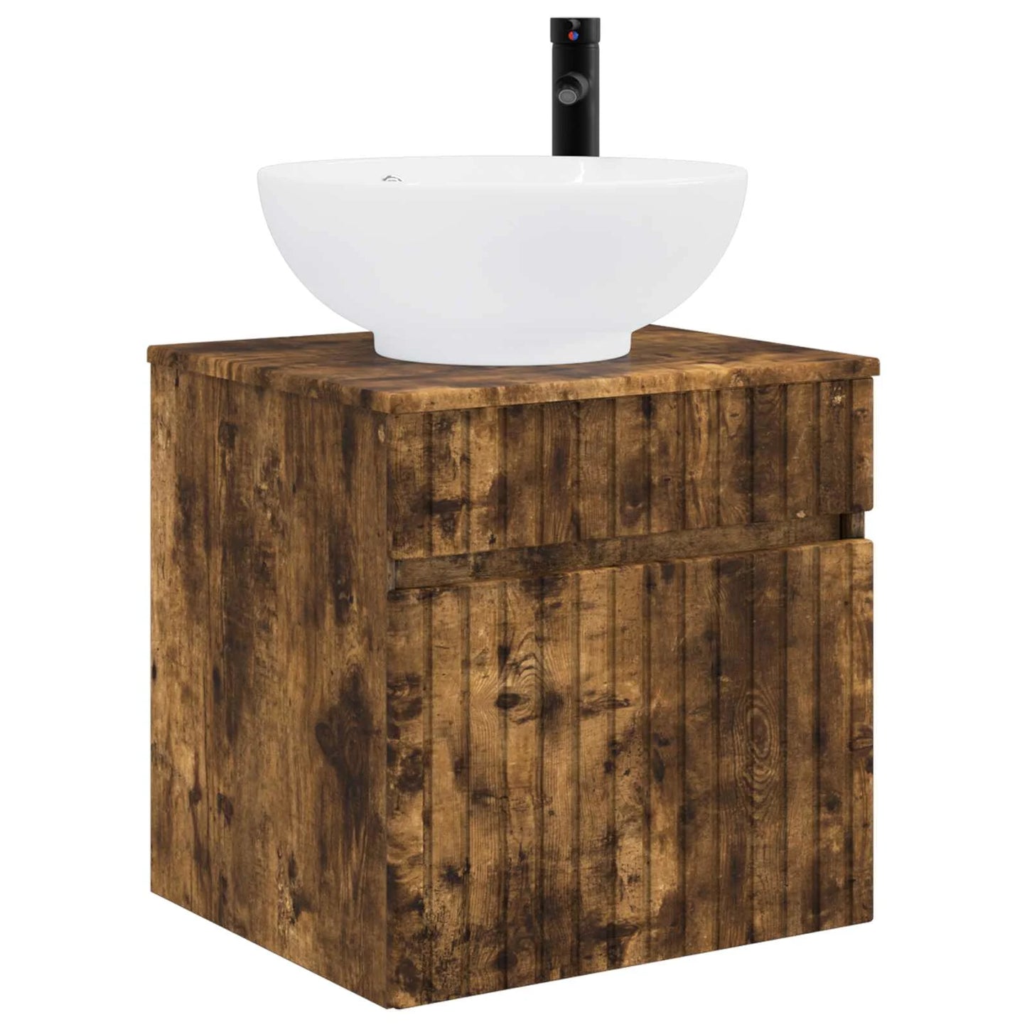 vidaXL Badeværelsesskabsæt 4 pcs Røget eg 103,5 x 15,5 x 70 cm