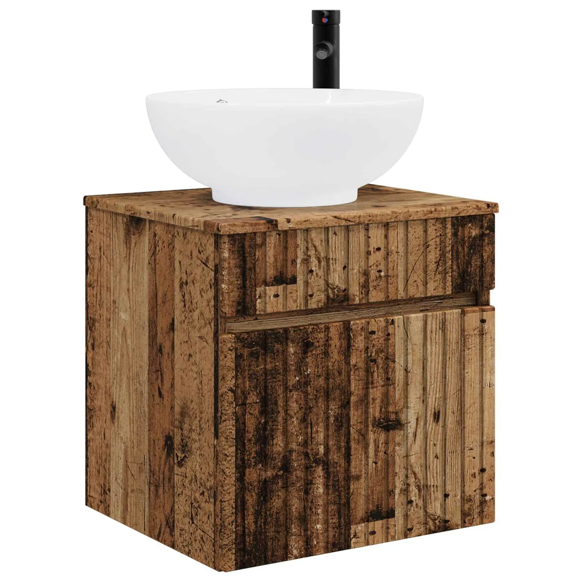 vidaXL Badeværelsesskabsæt 4 pcs Gammelt træ 103,5 x 15,5 x 70 cm
