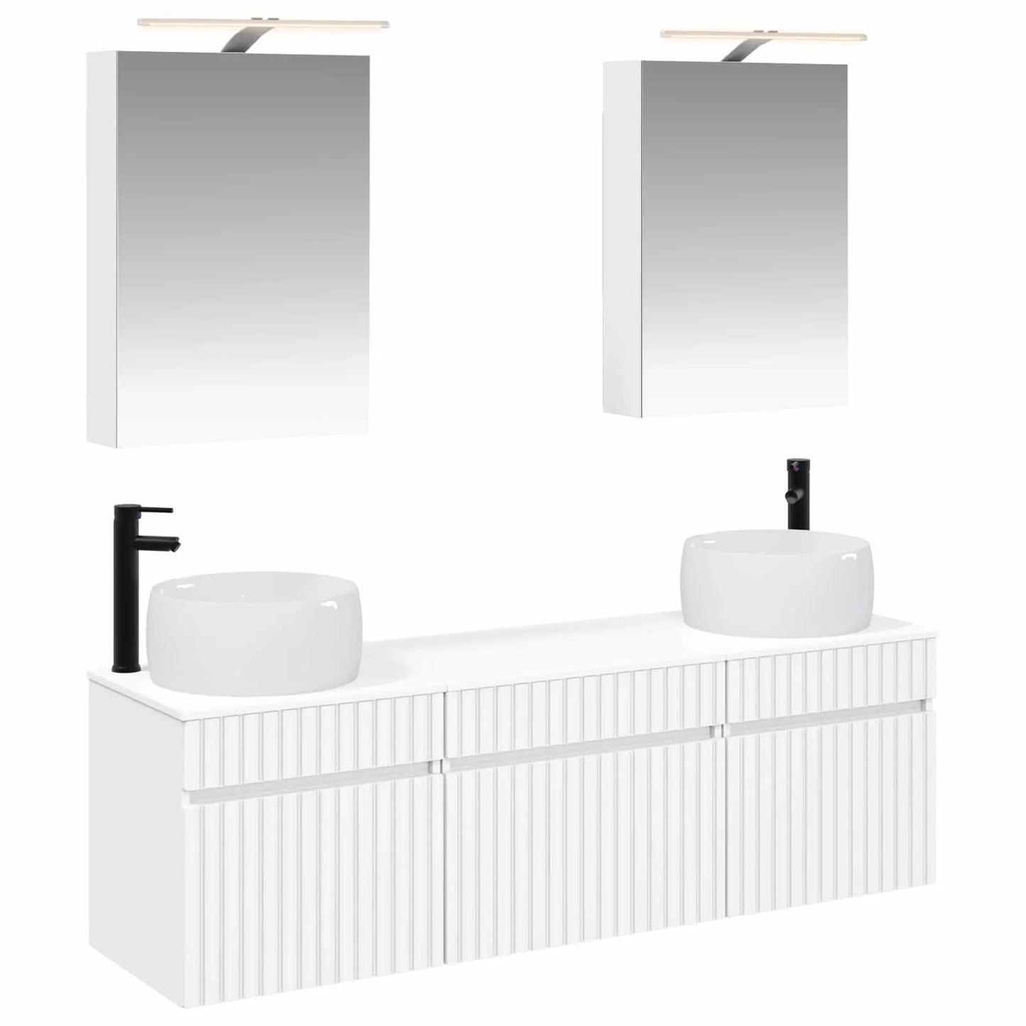 vidaXL Badeværelsesskabsæt 5 pcs Hvid 50 x 14,5 x 70 cm