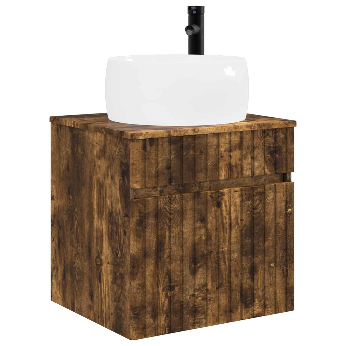vidaXL Badeværelsesskabsæt 5 pcs Røget eg 50 x 14,5 x 70 cm