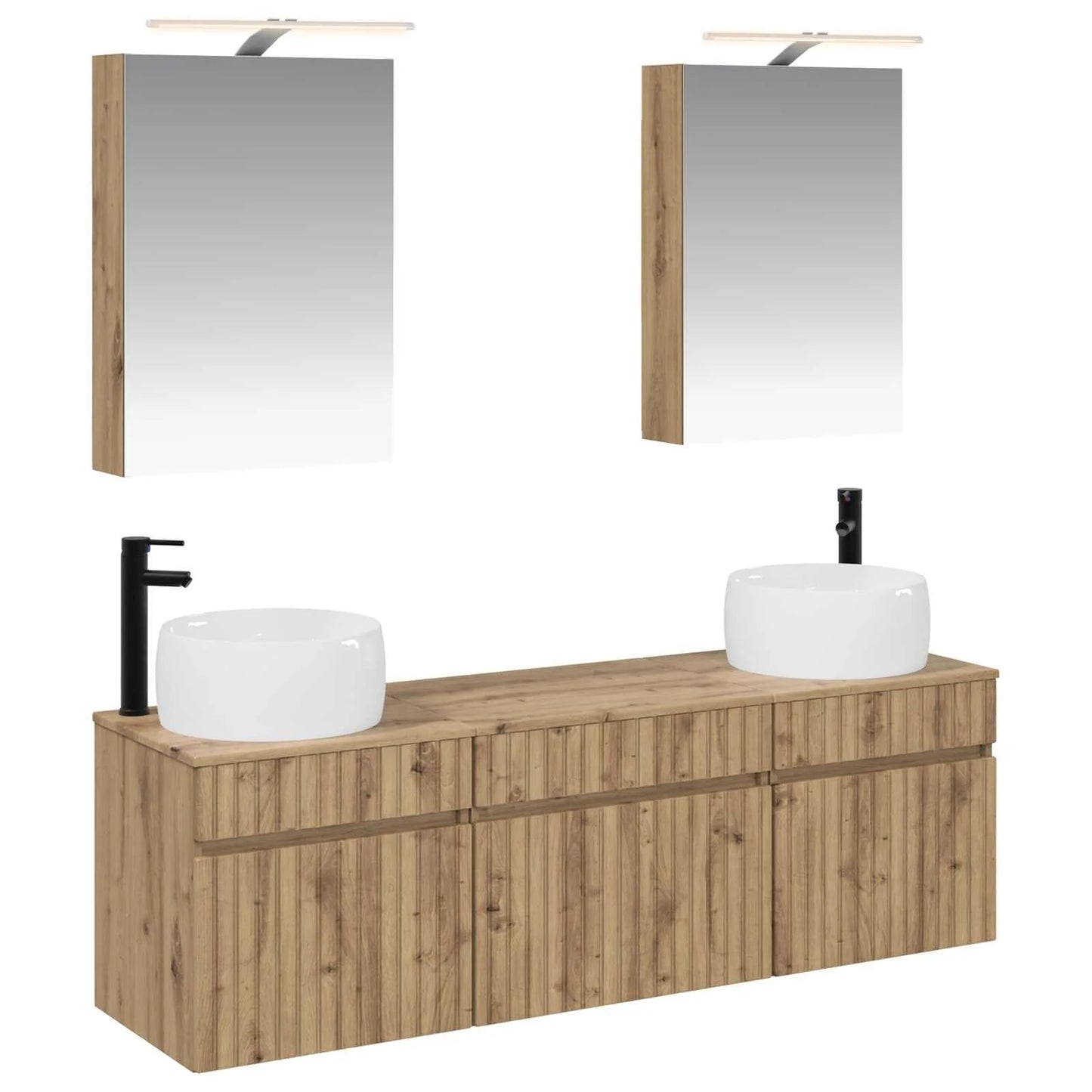 vidaXL Badeværelsesskabsæt 5 pcs Artisan-eg 50 x 14,5 x 70 cm