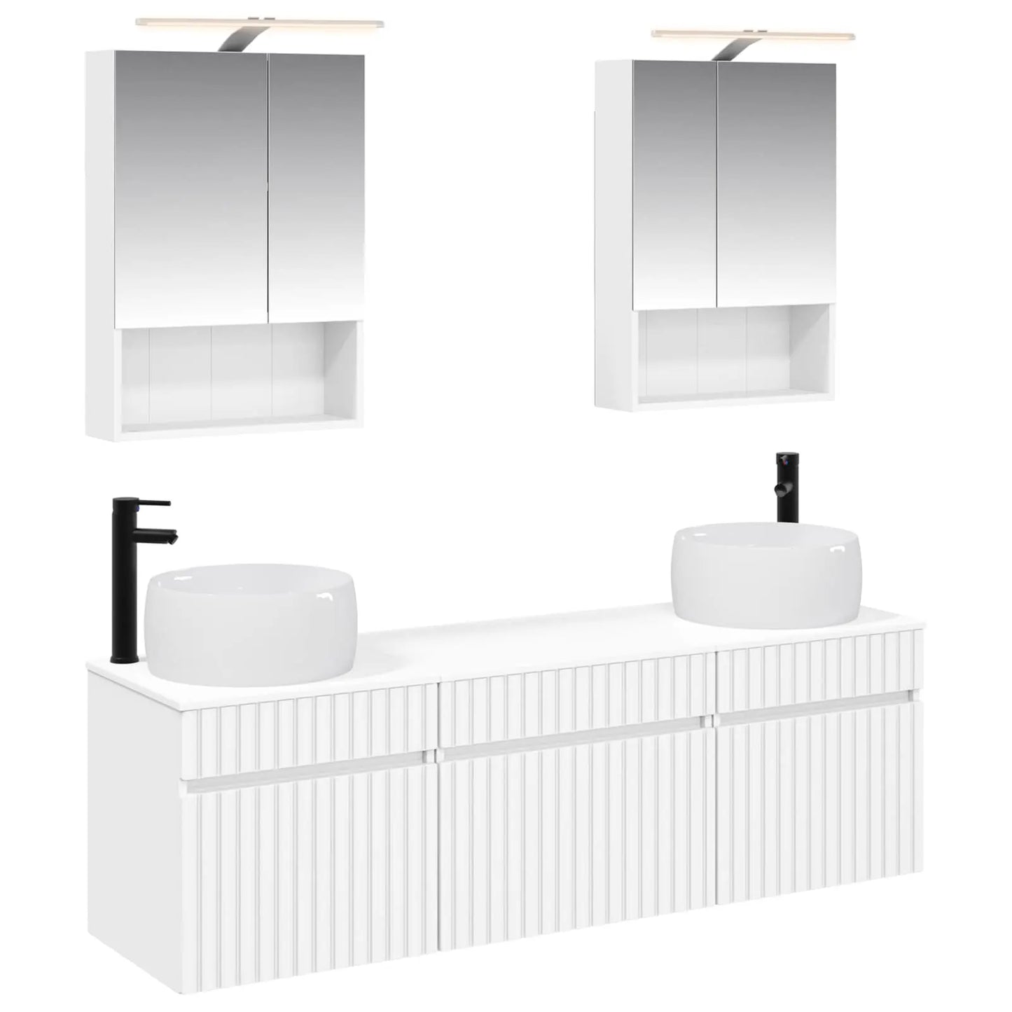 vidaXL Badeværelsesskabsæt 5 pcs Hvid 50 x 14,5 x 70 cm