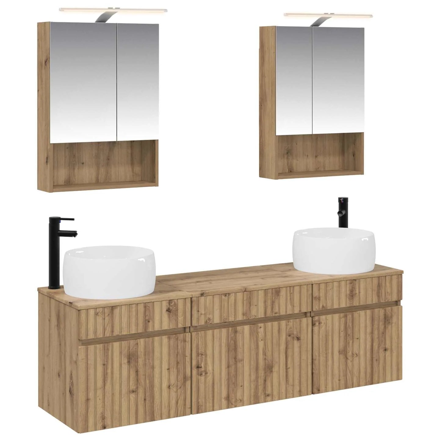 vidaXL Badeværelsesskabsæt 5 pcs Artisan-eg 50 x 14,5 x 70 cm