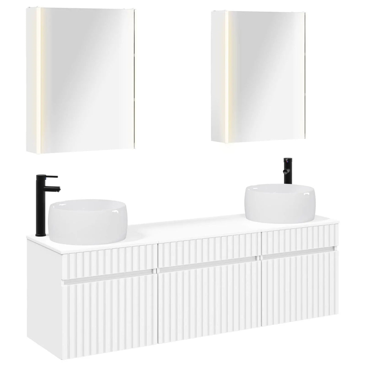 vidaXL Badeværelsesskabsæt 5 pcs Hvid 53 x 15,5 x 70 cm
