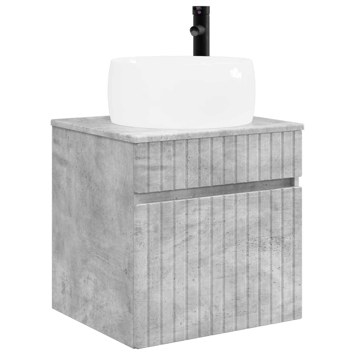 vidaXL Badeværelsesskabsæt 5 pcs Betongrå 53 x 15,5 x 70 cm