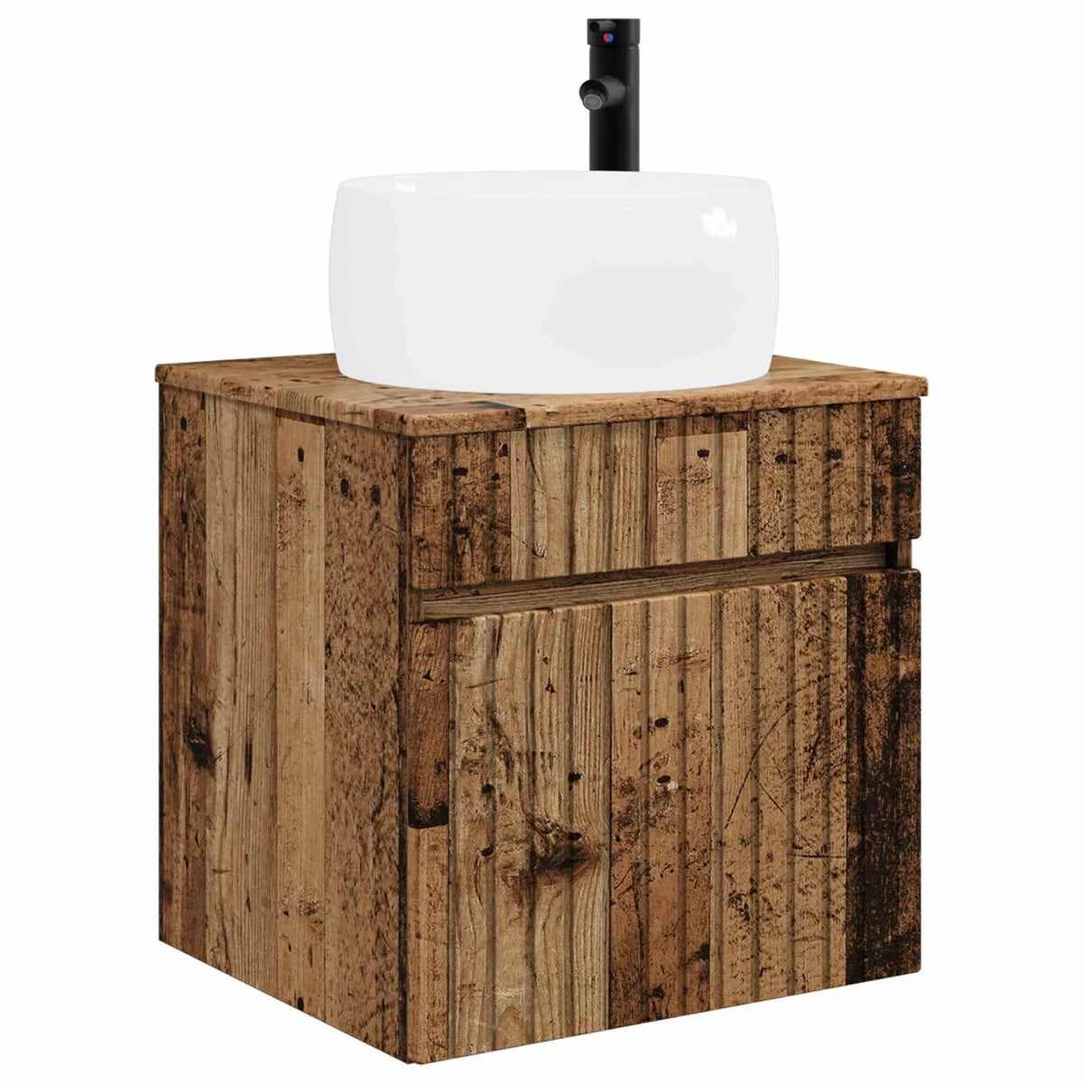vidaXL Badeværelsesskabsæt 5 pcs Gammelt træ 53 x 15,5 x 70 cm