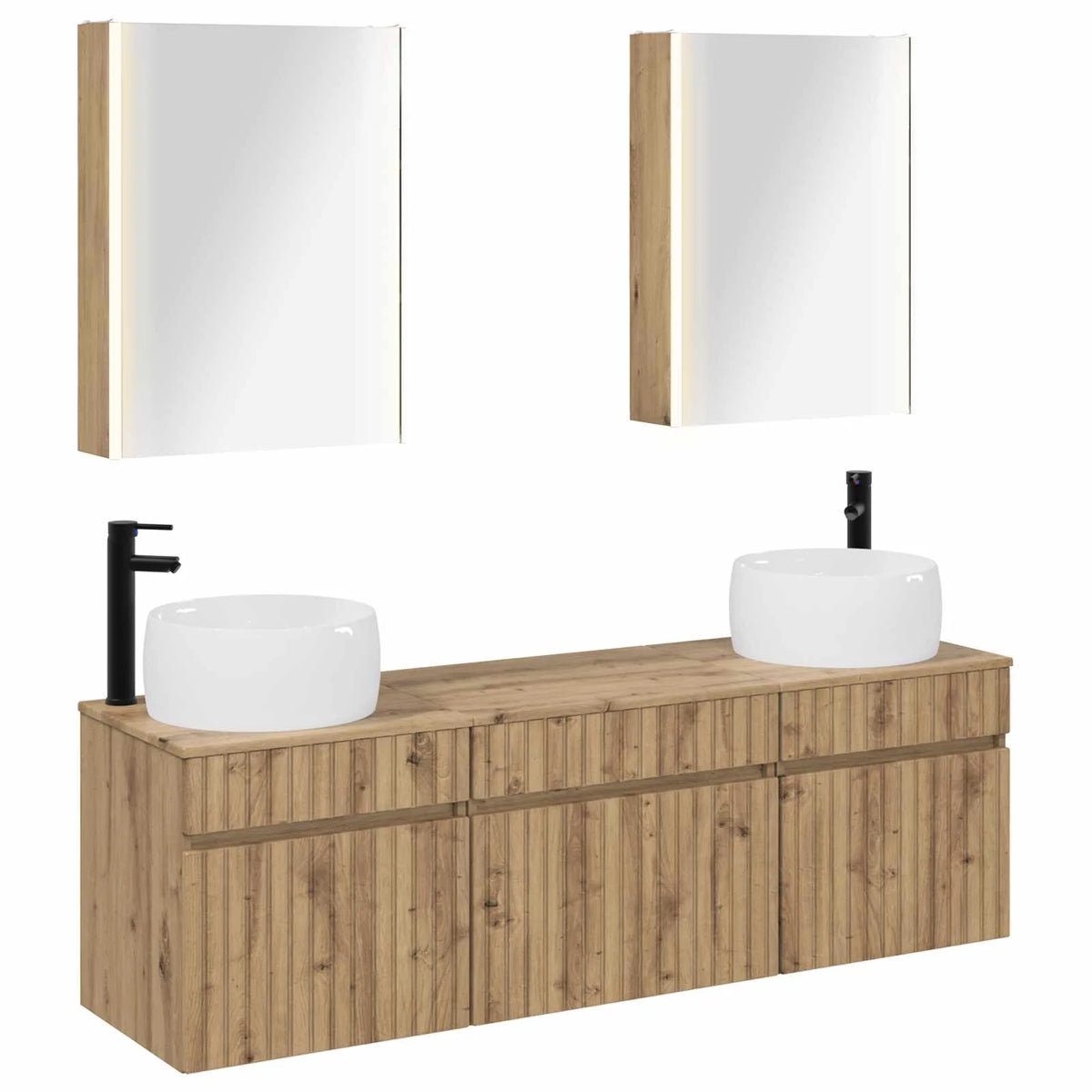 vidaXL Badeværelsesskabsæt 5 pcs Artisan-eg 53 x 15,5 x 70 cm