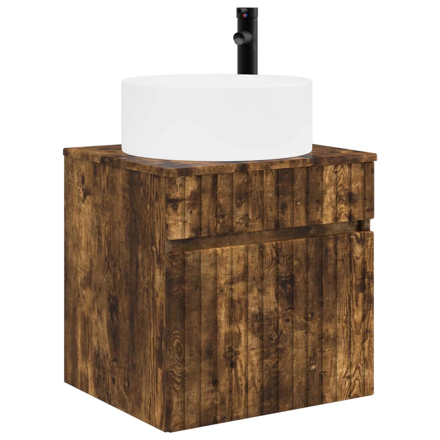 vidaXL Badeværelsesskabsæt 4 pcs Røget eg 103,5 x 15,5 x 70 cm