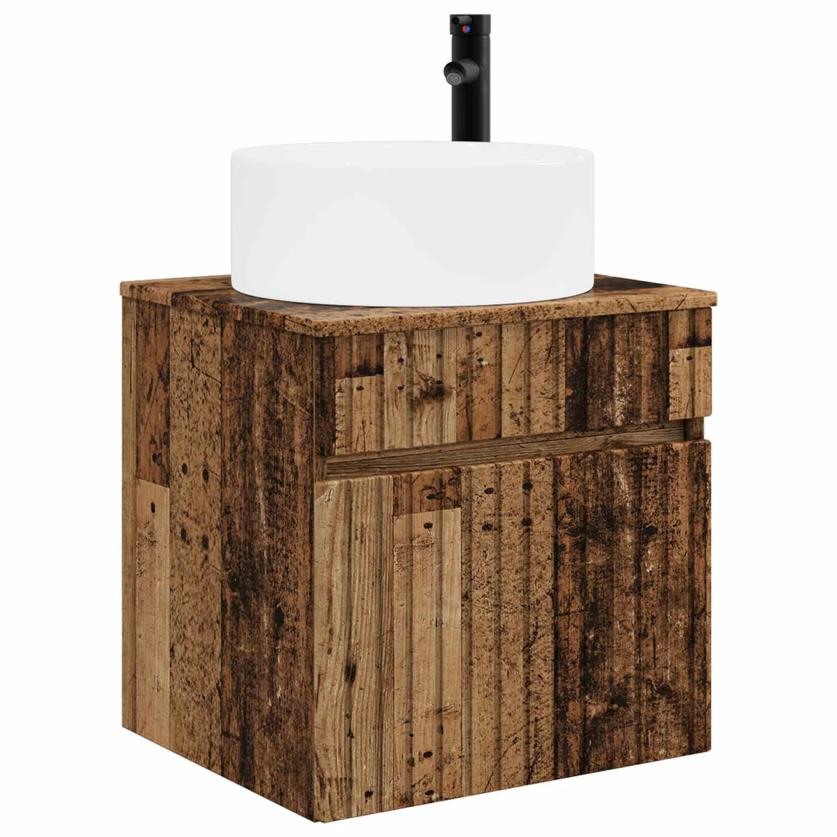 vidaXL Badeværelsesskabsæt 4 pcs Gammelt træ 103,5 x 15,5 x 70 cm