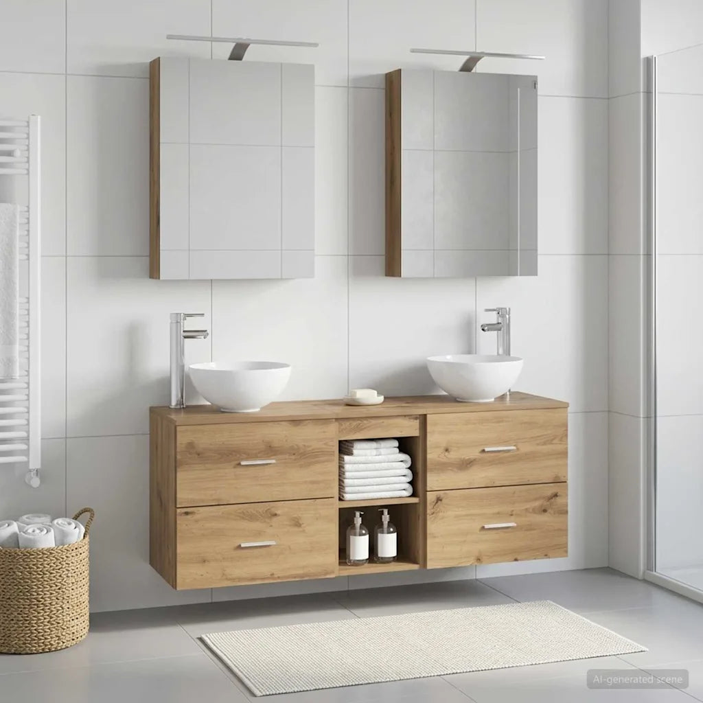vidaXL Badeværelsesskabsæt 5 pcs Artisan-eg 50 x 14,5 x 70 cm
