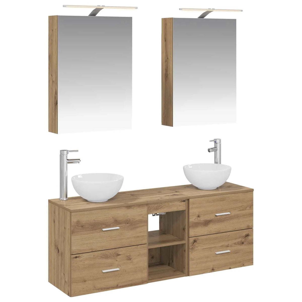 vidaXL Badeværelsesskabsæt 5 pcs Artisan-eg 50 x 14,5 x 70 cm