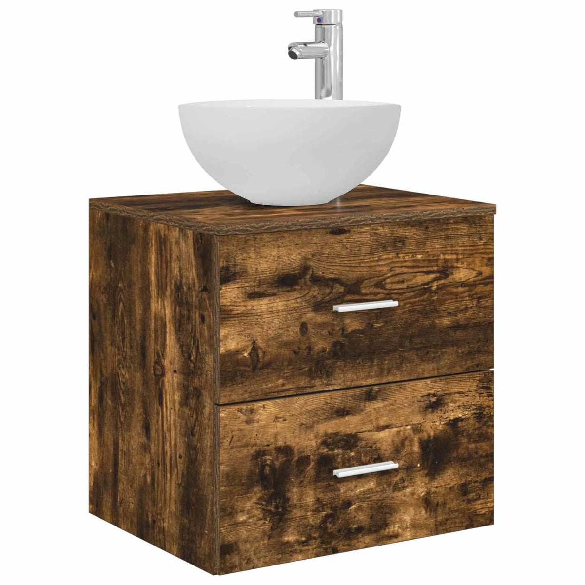 vidaXL Badeværelsesskabsæt 5 pcs Røget eg 50 x 14,5 x 70 cm