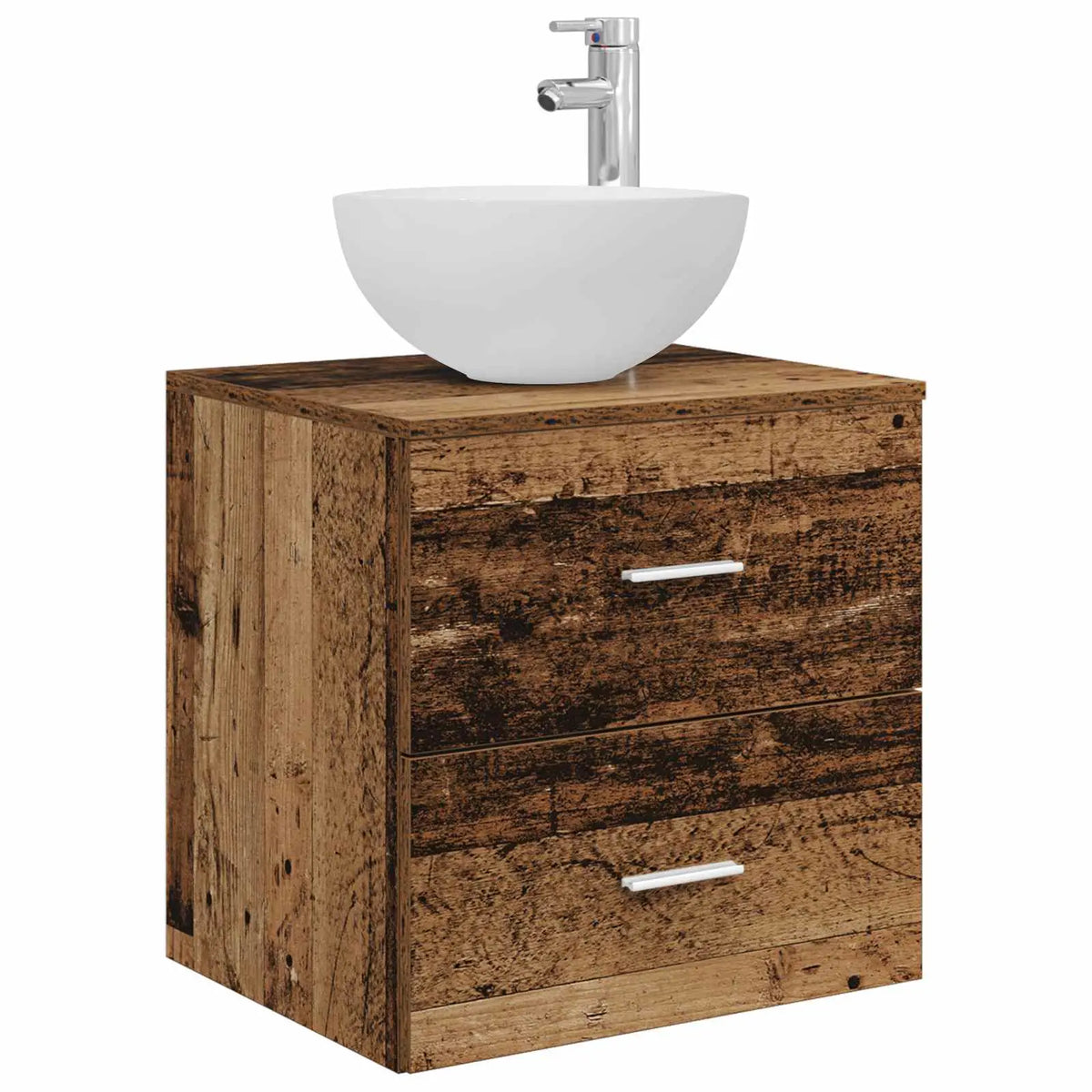 vidaXL Badeværelsesskabsæt 5 pcs Gammelt træ 50 x 14,5 x 70 cm