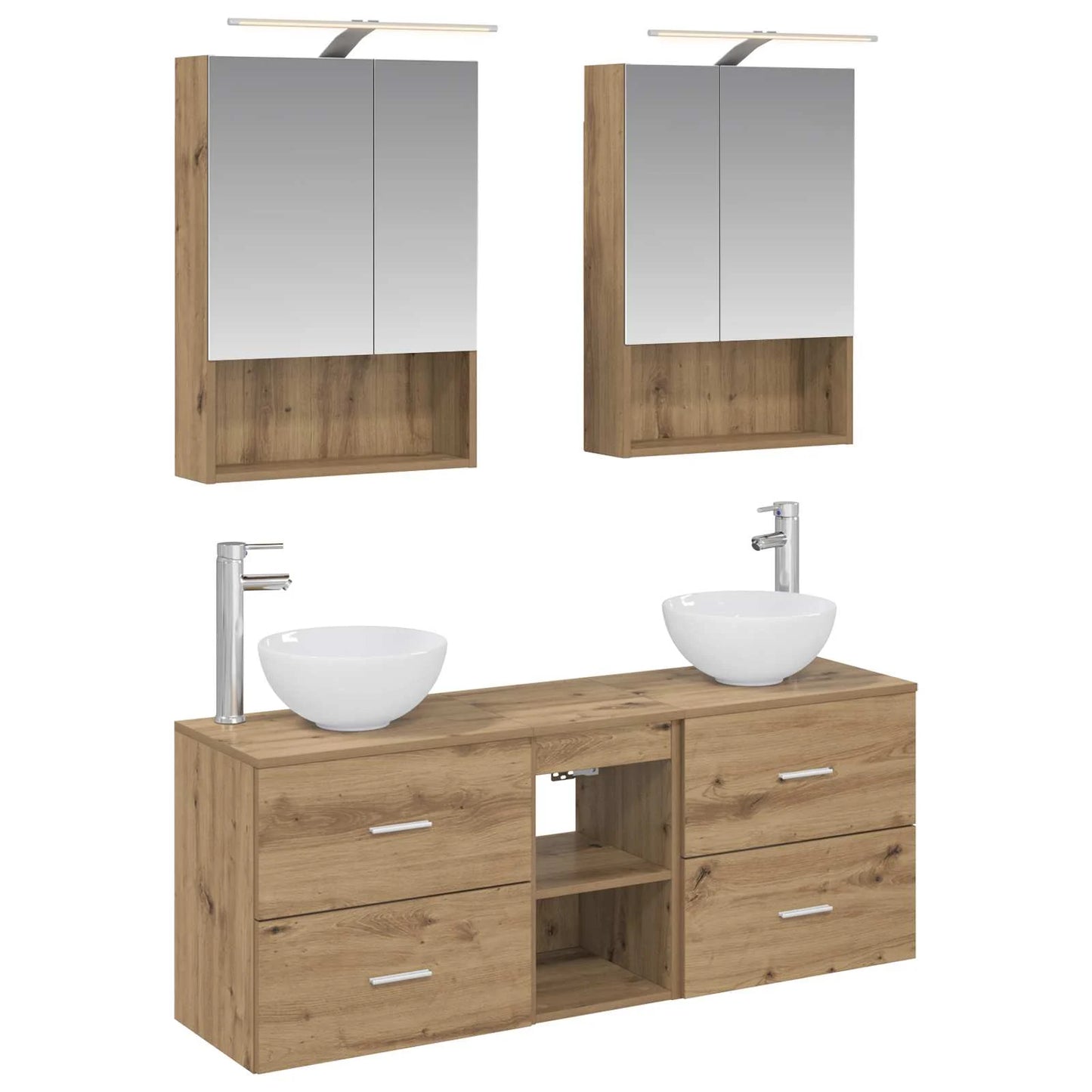 vidaXL Badeværelsesskabsæt 5 pcs Artisan-eg 50 x 14,5 x 70 cm