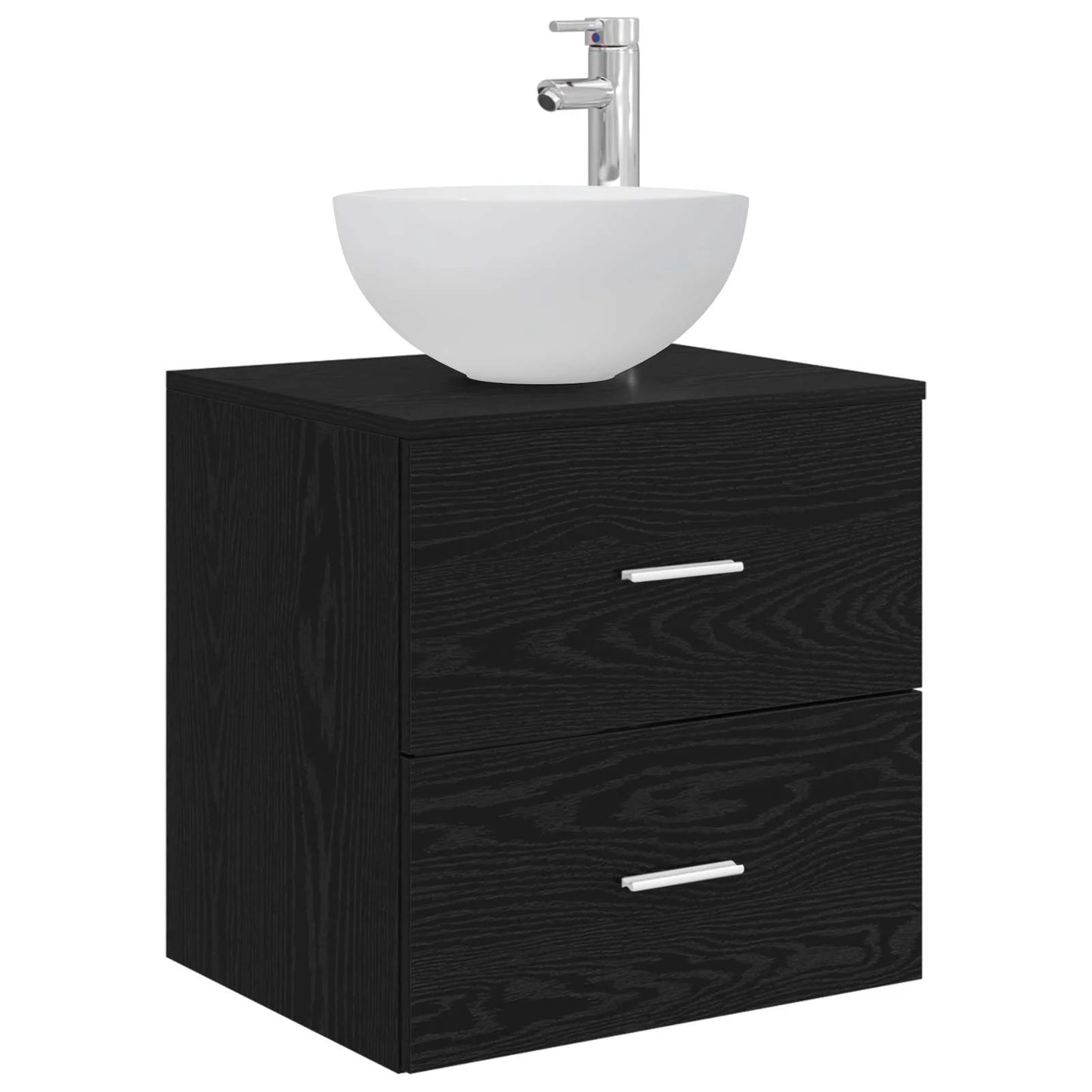 vidaXL Badeværelsesskabsæt 5 pcs Sort eg 53 x 15,5 x 70 cm