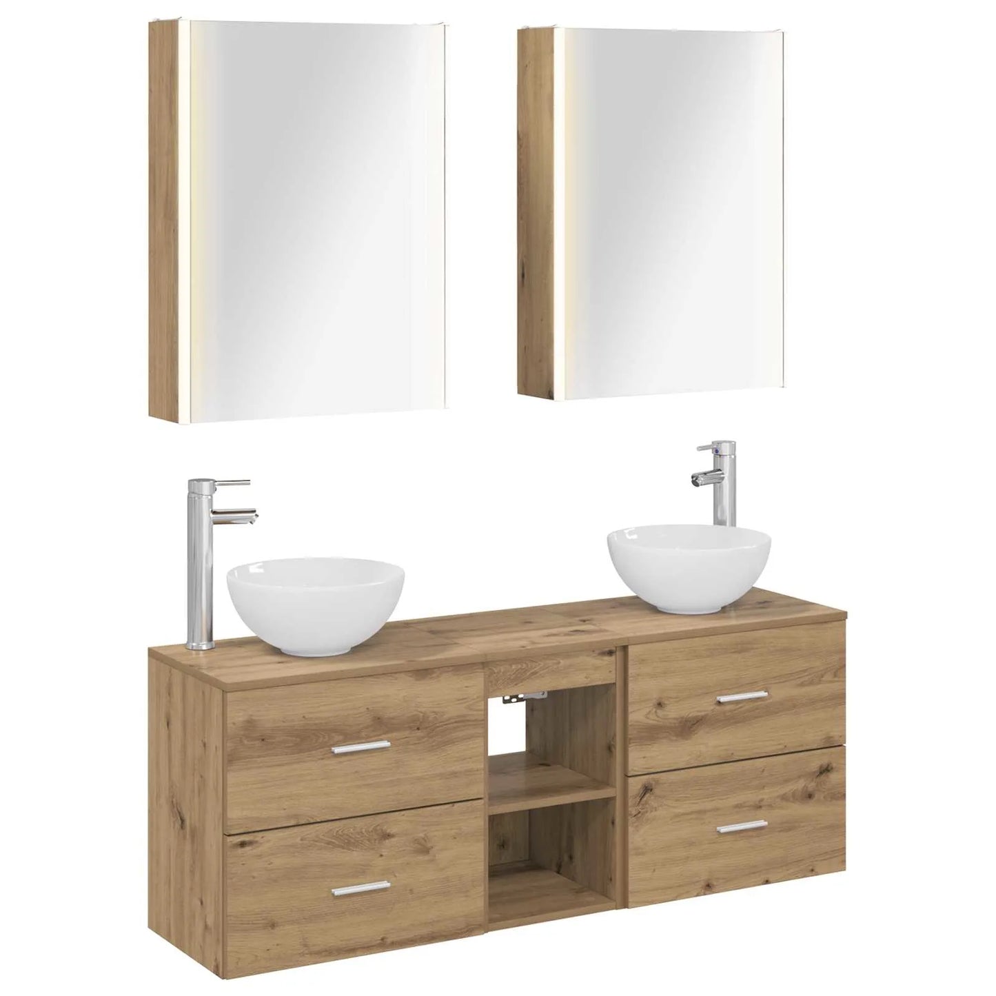vidaXL Badeværelsesskabsæt 5 pcs Artisan-eg 53 x 15,5 x 70 cm